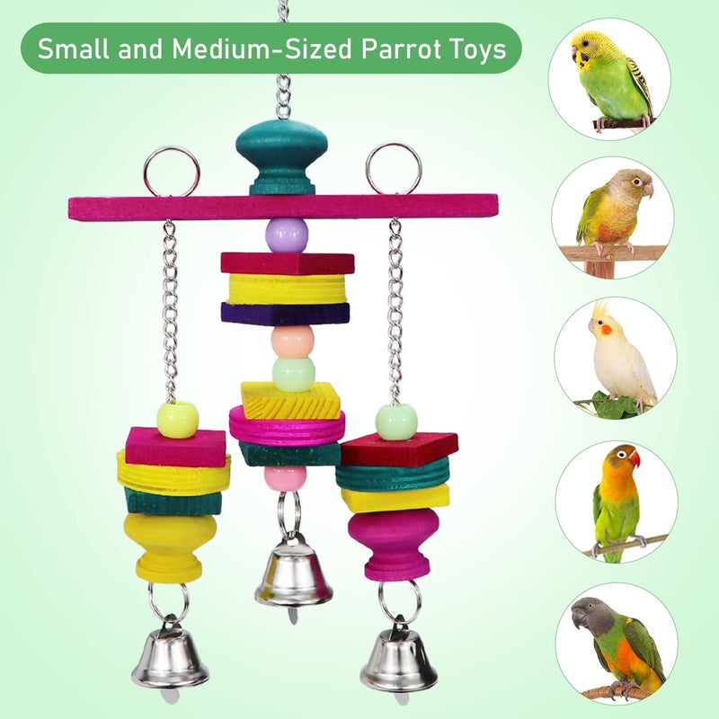 Litewoo Bird Parrot Parakeet Toys, Colorful Bite Wood Swing Toy for Small Medium Parakeet Cockatiel Budgie Cockatoo Macaw Conure Parrotï¼ˆCï¼‰ - Image 4